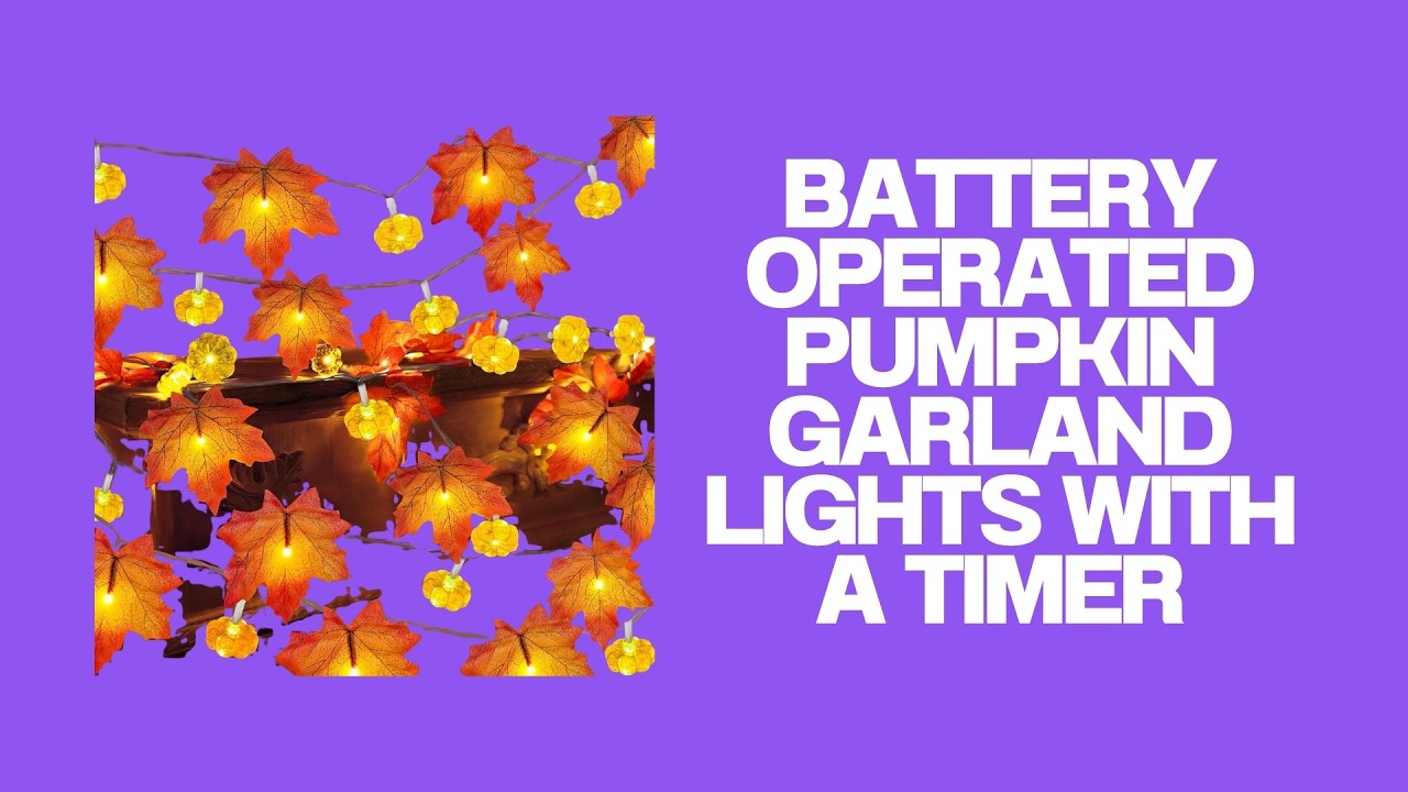 Battery Operated Pumpkin Garland Lights with a Timer - 2