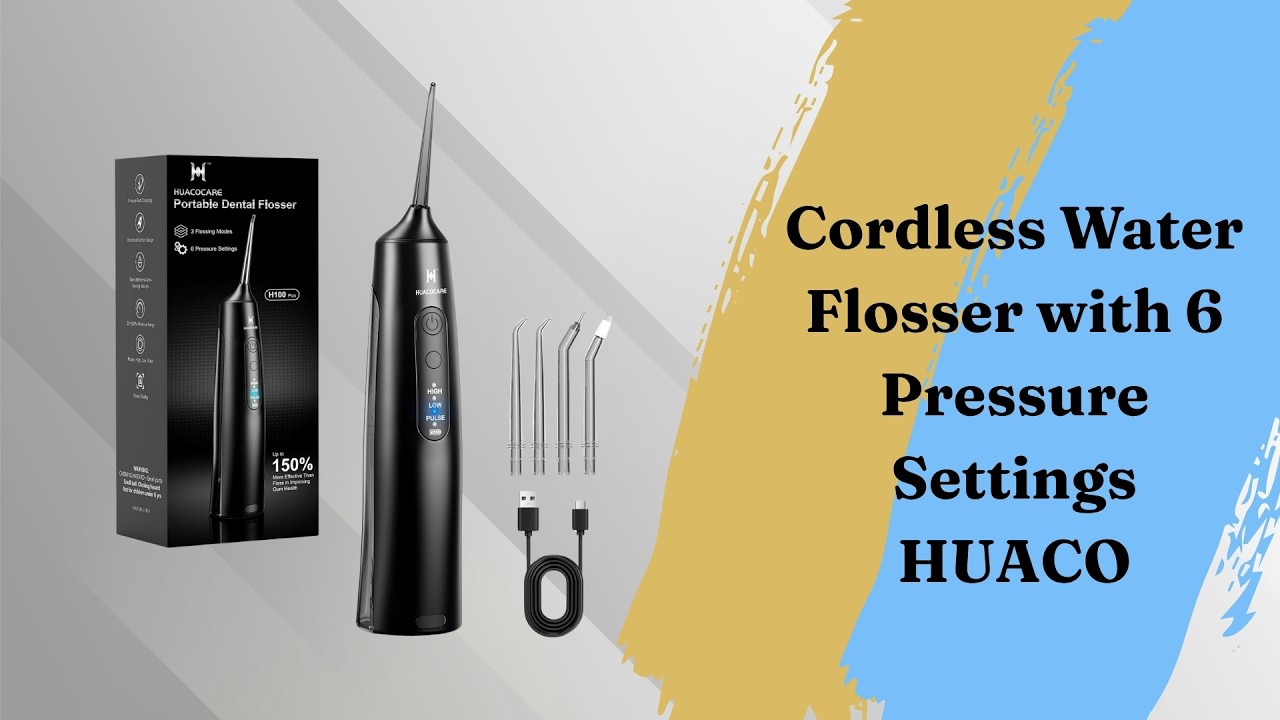 Cordless Water Flosser with 6 Pressure Settings - HUACO