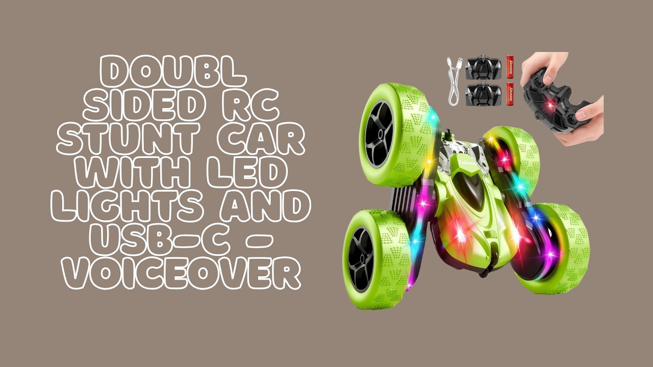 Double-Sided RC Stunt Car with LED Lights and USB-C