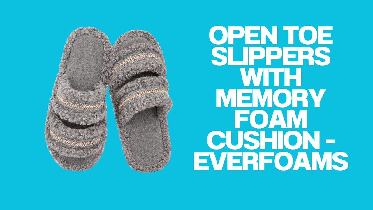 Open Toe Slippers with Memory Foam Cushion - EverFoams