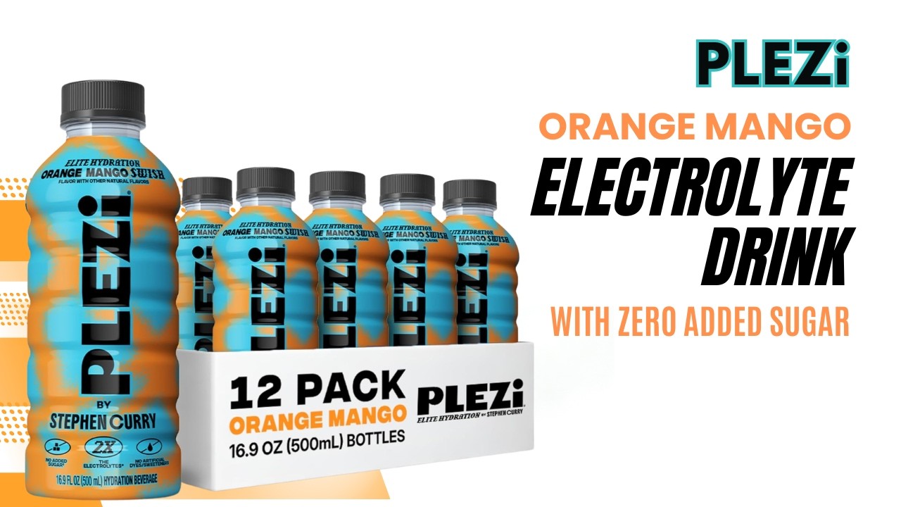 Orange Mango Electrolyte Drink with Zero Added Sugar - PLEZi